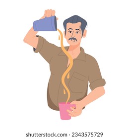 Trendy flat illustration of tea vendor 