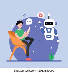 Trendy flat illustration of virtual assistant 