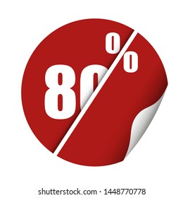 Trendy flat image with round sticker percent discount