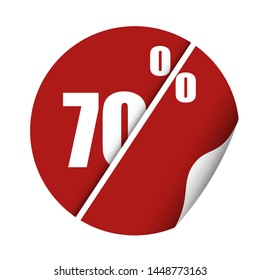Trendy flat image with round sticker percent discount