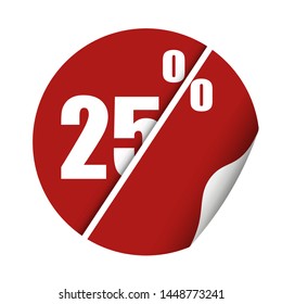Trendy flat image with round sticker percent discount