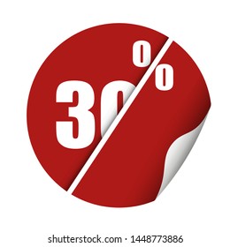 Trendy flat image with round sticker percent discount