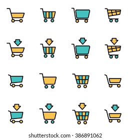 Trendy flat line icon pack for designers and developers. Vector line shield icon set