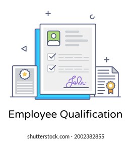 Vector de esquema plano moderno de cualificación de los empleados