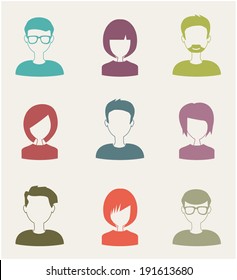 Trendy Flat People Icons