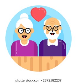 A trendy flat rounded icon of parents 