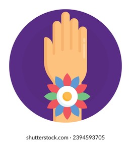 A trendy flat rounded icon of rakhi band 