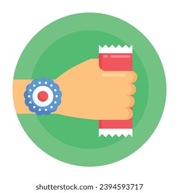 A trendy flat rounded icon of rakhi band 