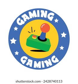Trendy flat sticker of arcade gaming 