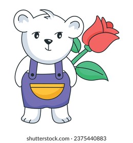 Pegatinas planas y a la moda para proponer oso