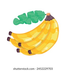 Trendy flat sticker of cavendish bananas