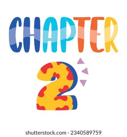 Trendy flat sticker of chapter 2 