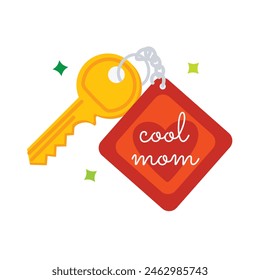 Trendy flat sticker of a cool mom keychain 