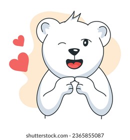 Pegatina plana de moda de un oso lindo 