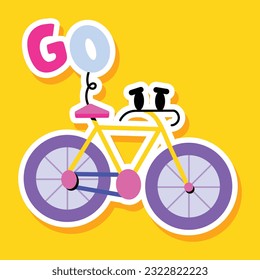 Trendy flat sticker of cycle 