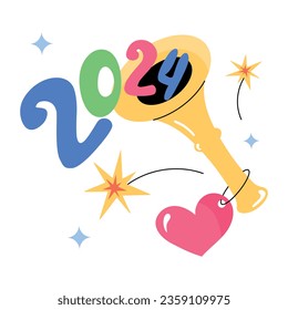 Diseño de pegatinas planas de moda en 2024 