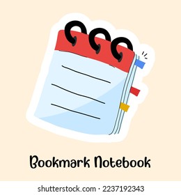 Ein trendiger Flachaufkleber-Design für Notizblock