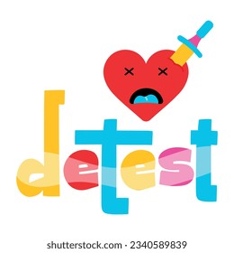 Trendy flat sticker of detest 