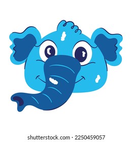 Trendy flat sticker of elephant face