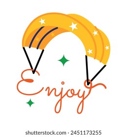 Trendy flat sticker of enjoy paratrooping 