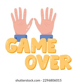 Trendy flat sticker of game over 