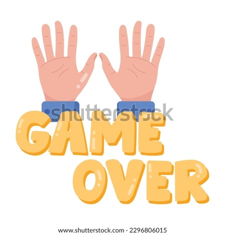 Trendy flat sticker of game over 