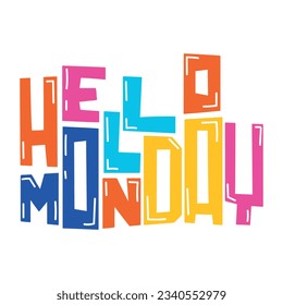 Trendy flat sticker of hello monday 