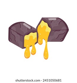 Trendy flat sticker of honey eclairs