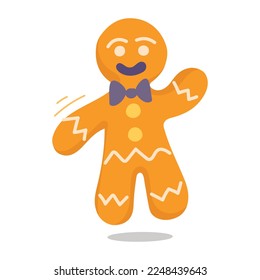 Trendy flat sticker icon of gingerbread