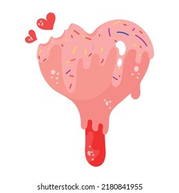Trendy flat sticker icon of heart popsicle 