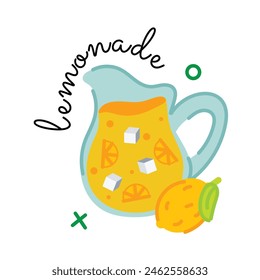 Ein trendiger flacher Aufkleber aus Limonadenkrug 