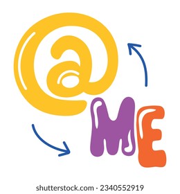 Trendy flat sticker of at me 