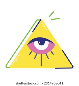 Trendy flat sticker of pyramid eye 
