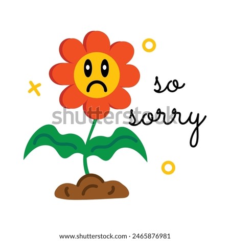 Trendy flat sticker of so sorry typography 