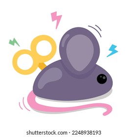 A trendy flat sticker of toy mouse 
