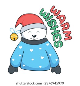 Trendy flat sticker of warm wishes typography 