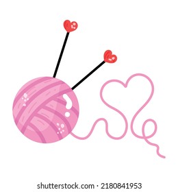 Trendy flat sticker of yarn ball 