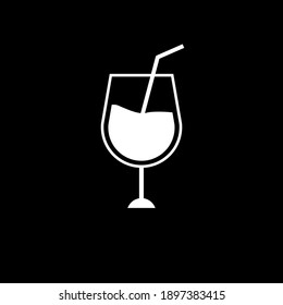 trendy flat style drink glass isolated on background Drink glass icon page symbol for your website design Clock icon logo, app, UI. Clock icon Vector illustration, EPS10.