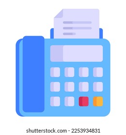 Icono de moda de estilo plano de la máquina de fax 