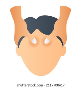 A trendy flat style icon of head massage 

