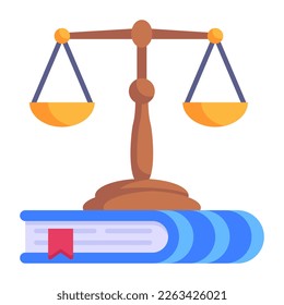 A trendy flat style icon of law book 