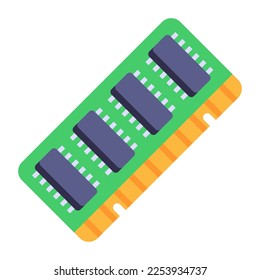 Icono de estilo plano de moda de ram, hardware del sistema 
