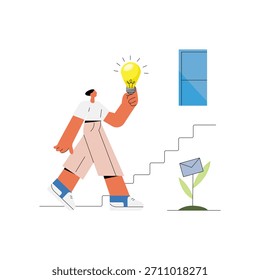 Uma ilustração de estilo liso moderno de empreendedor inovador