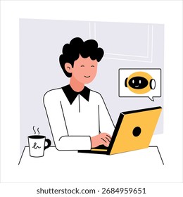 Una ilustración de estilo plano de moda de trabajo remoto

