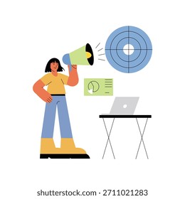 Uma ilustração de estilo plano moderno do anúncio da tarefa