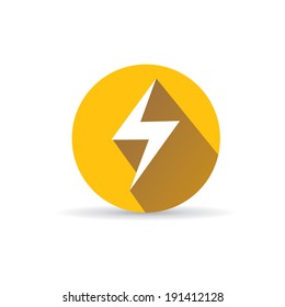 trendy flat style lightning bolt vector icon for web design