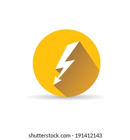 trendy flat style lightning bolt vector icon for web design