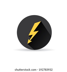 trendy flat style lightning bolt vector icon for web design