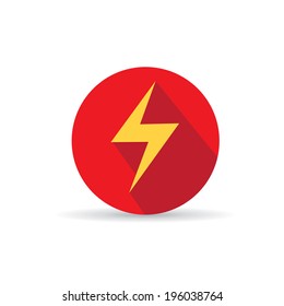 trendy flat style lightning bolt vector icon for web design