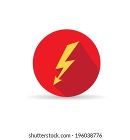 trendy flat style lightning bolt vector icon for web design